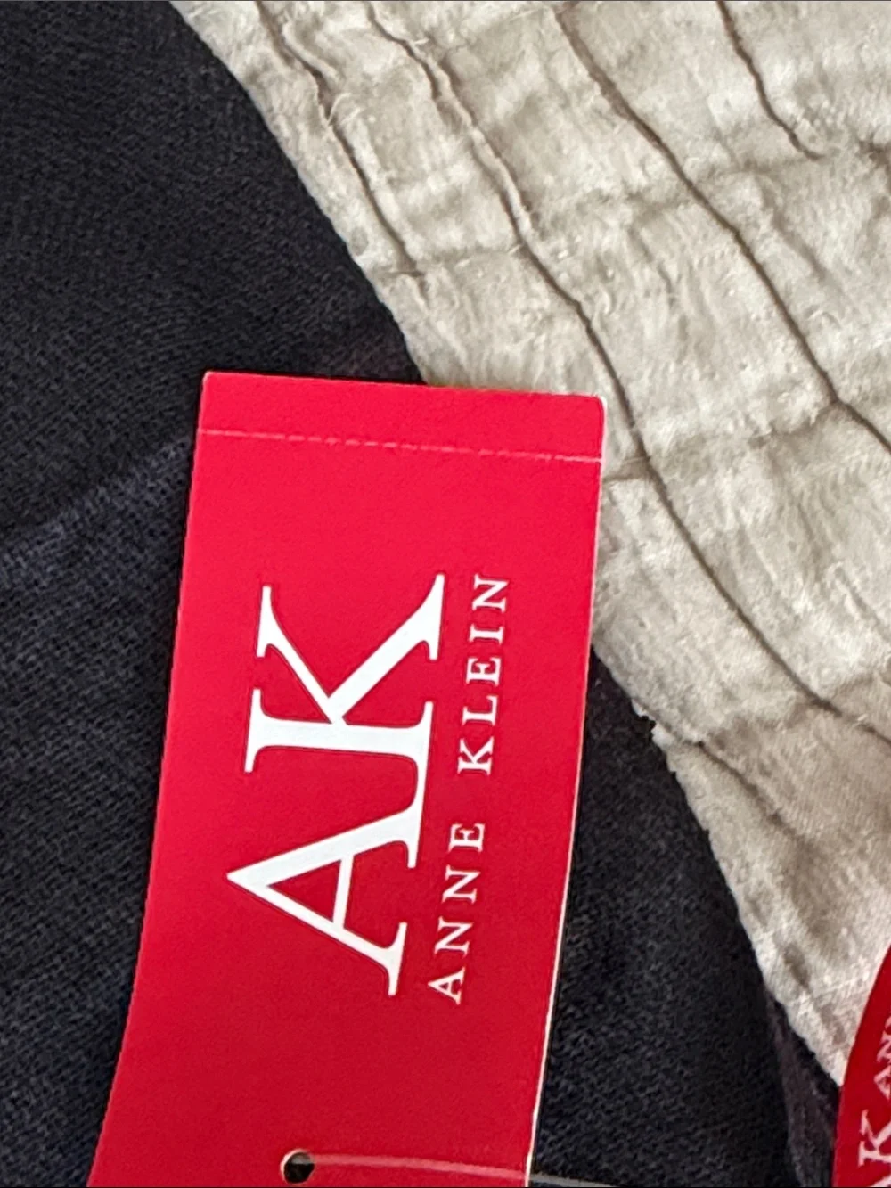 Anne Klein Black cashmere silk blend Scarf with fringe NWT